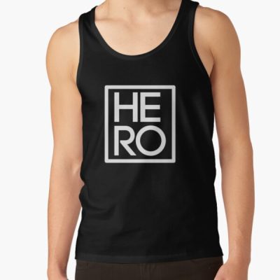 Hero White Square Tank Top